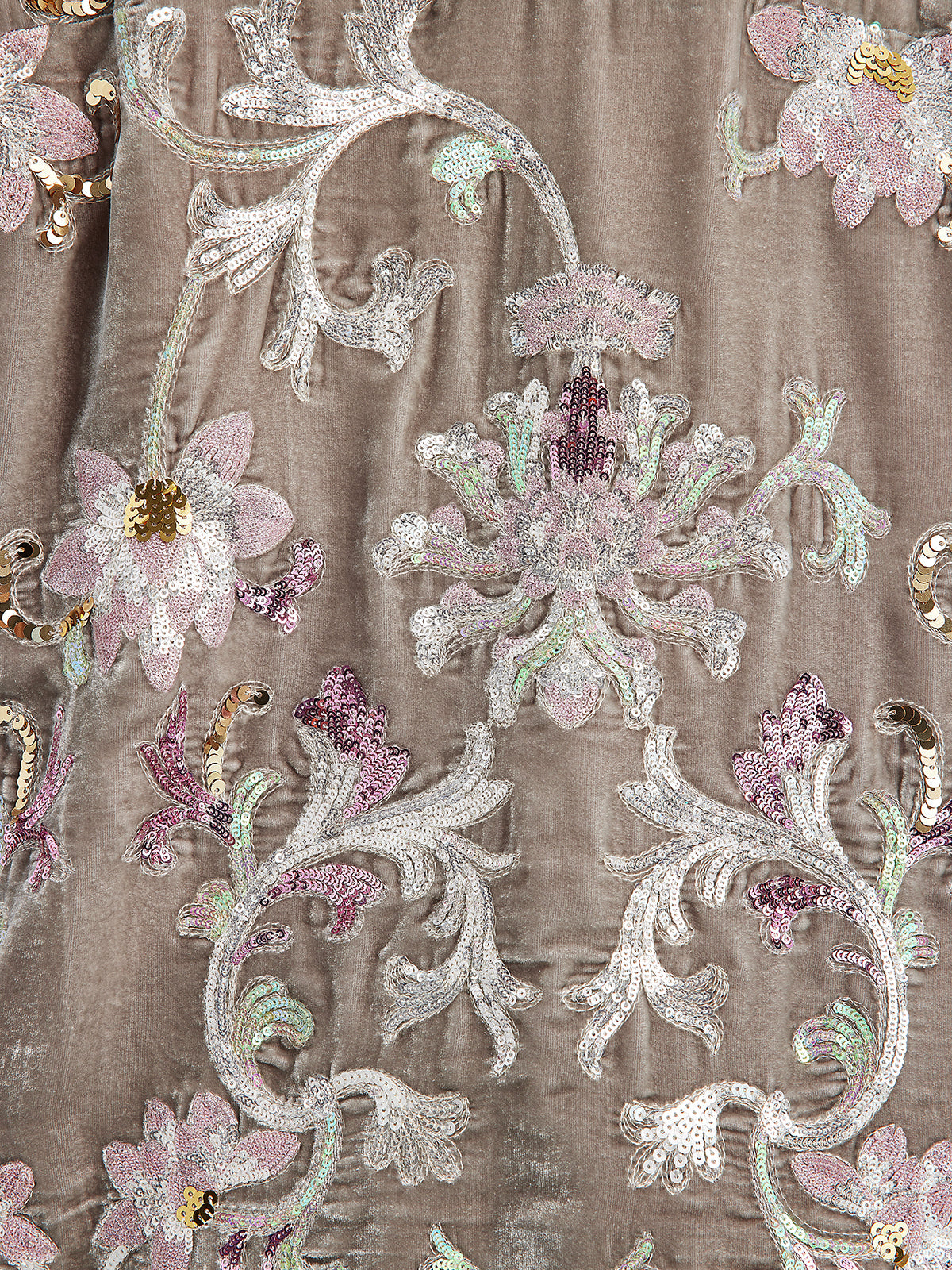 Lüks Nakışlı İpek Kadife Ceket