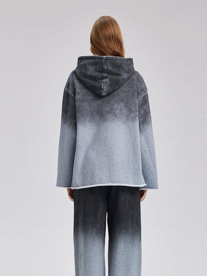 Renk Geçişli Yıldızlı Boncuklu Kapüşonlu Üst