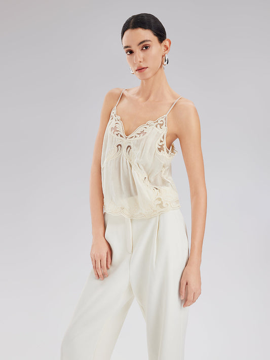 Şık Minimalist Dantel V Yaka Bluz