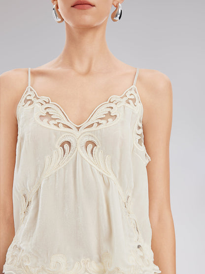 Şık Minimalist Dantel V Yaka Bluz