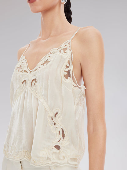 Şık Minimalist Dantel V Yaka Bluz