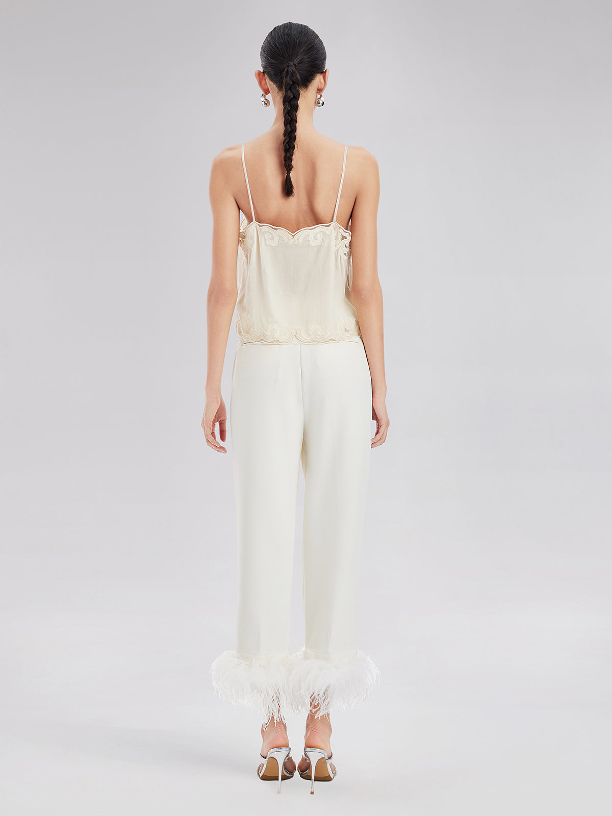 Şık Minimalist Dantel V Yaka Bluz