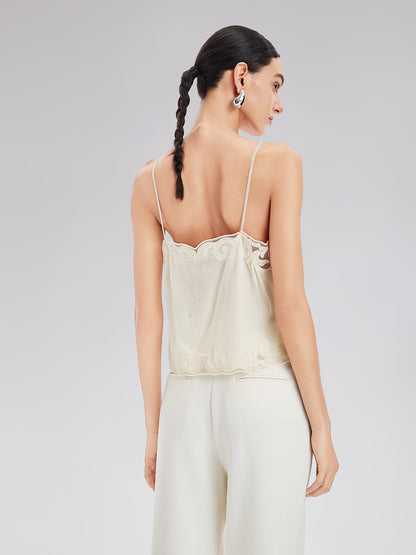 Şık Minimalist Dantel V Yaka Bluz