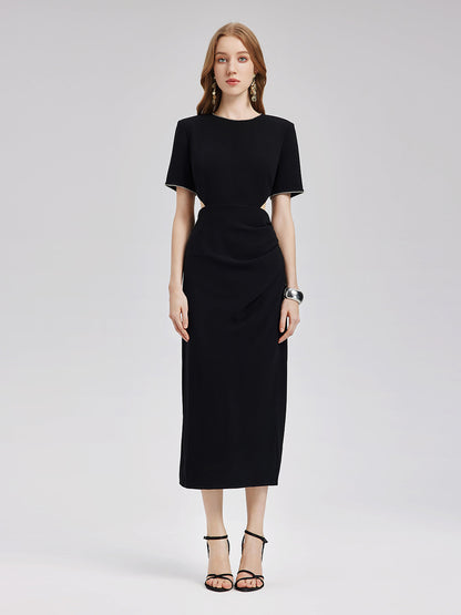 Taş Detaylı Asetat Pencereli Elbise