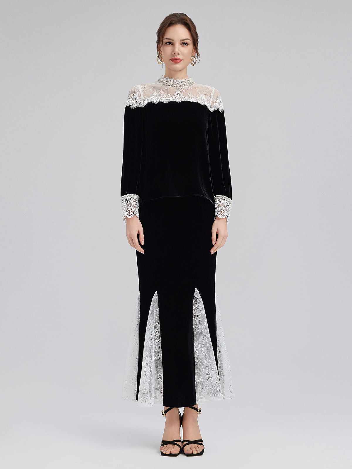 Dantel Kadife Lüks Bluz