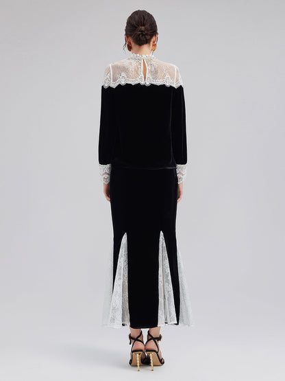 Dantel Kadife Lüks Bluz