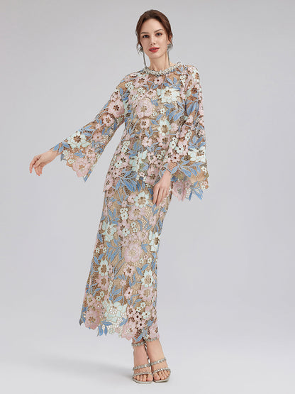 Özel Güpür Dantel Çiçekli Bluz