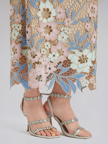 Özel Güpür Dantel Çiçekli Etek