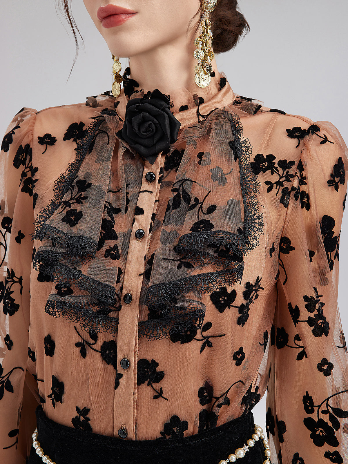 Vintage Fırfırlı Saray Gömleği