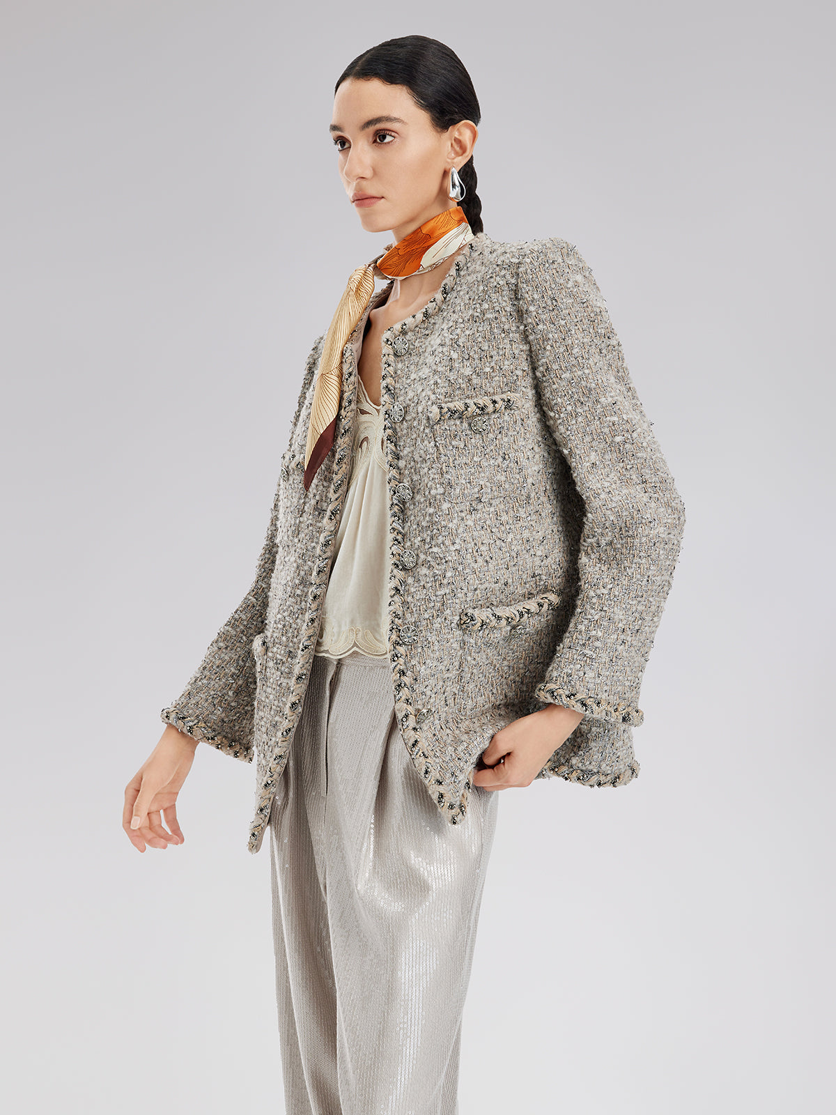 Şık Fransız Tüvit Ceket