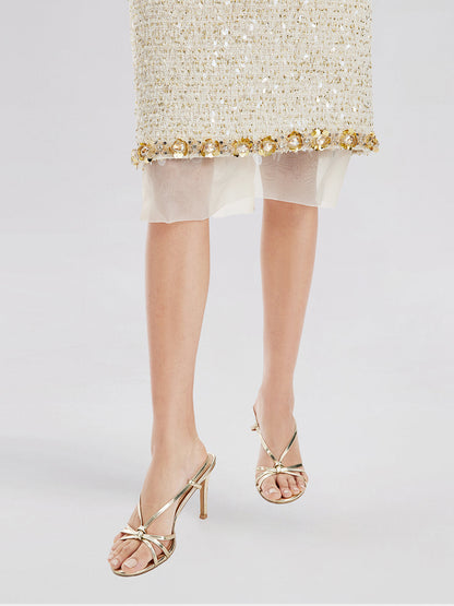 Pullu Kenarlı Fransız Tül Etekli Etek