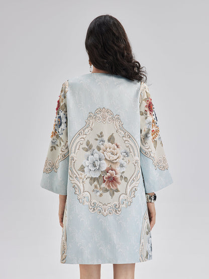 Baharlık El İşlemesi Boncuklu 3 Boyutlu Çiçekli Ceket