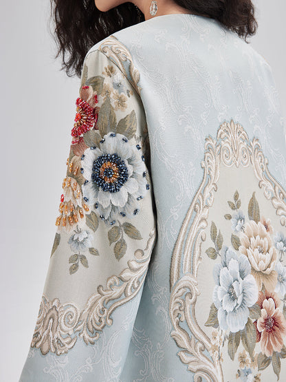 Baharlık El İşlemesi Boncuklu 3 Boyutlu Çiçekli Ceket