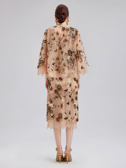 Lüks Nakışlı Pullu Etek