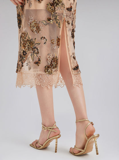 Lüks Nakışlı Pullu Etek