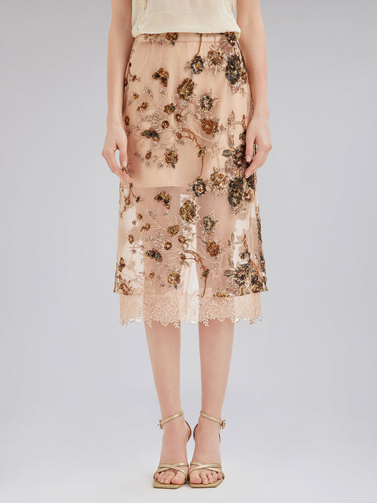 Lüks Nakışlı Pullu Etek