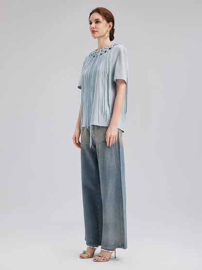 El Yapımı Örgü Püsküllü Tişört