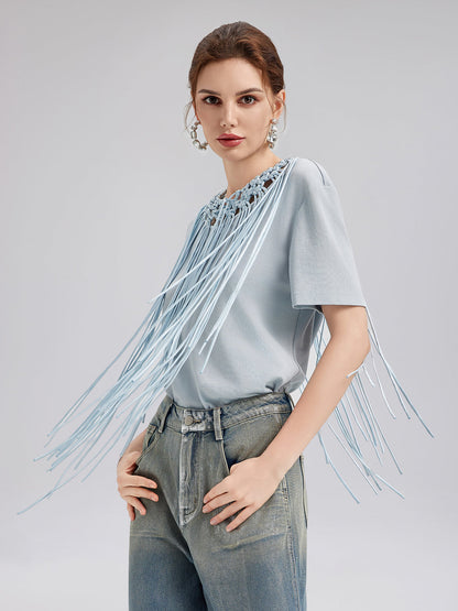 El Yapımı Örgü Püsküllü Tişört