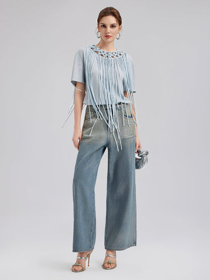 El Yapımı Örgü Püsküllü Tişört