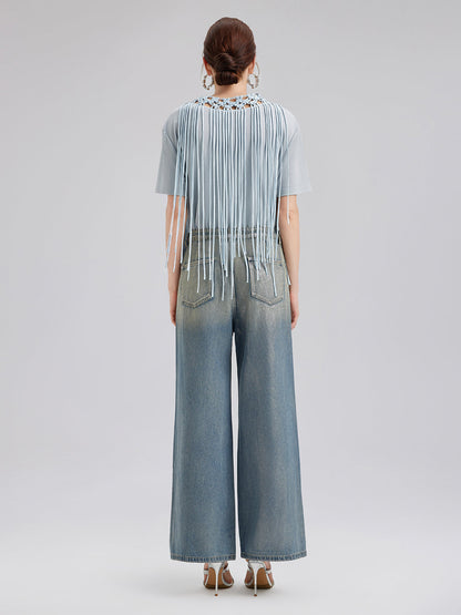 El Yapımı Örgü Püsküllü Tişört