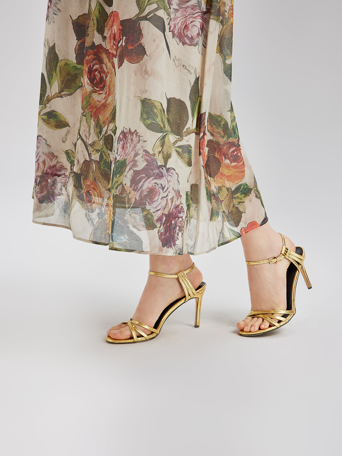 Klasik Romantik Desenli İpek Etek