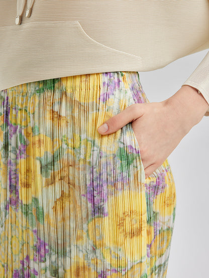 Şık Çiçekli Pileli Püsküllü Etek