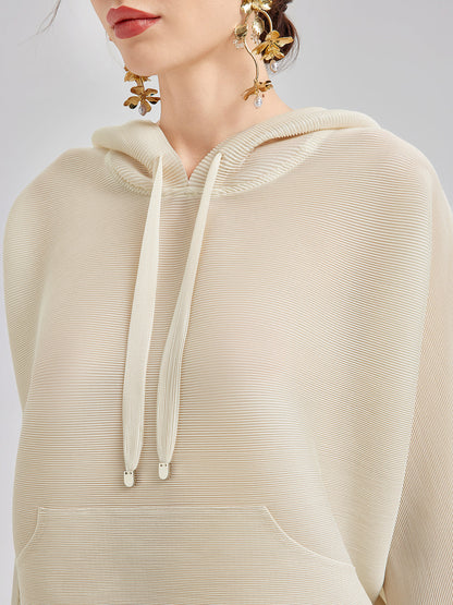 Pileli Kapüşonlu Günlük Üst