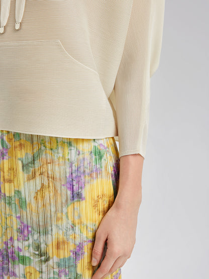 Pileli Kapüşonlu Günlük Üst