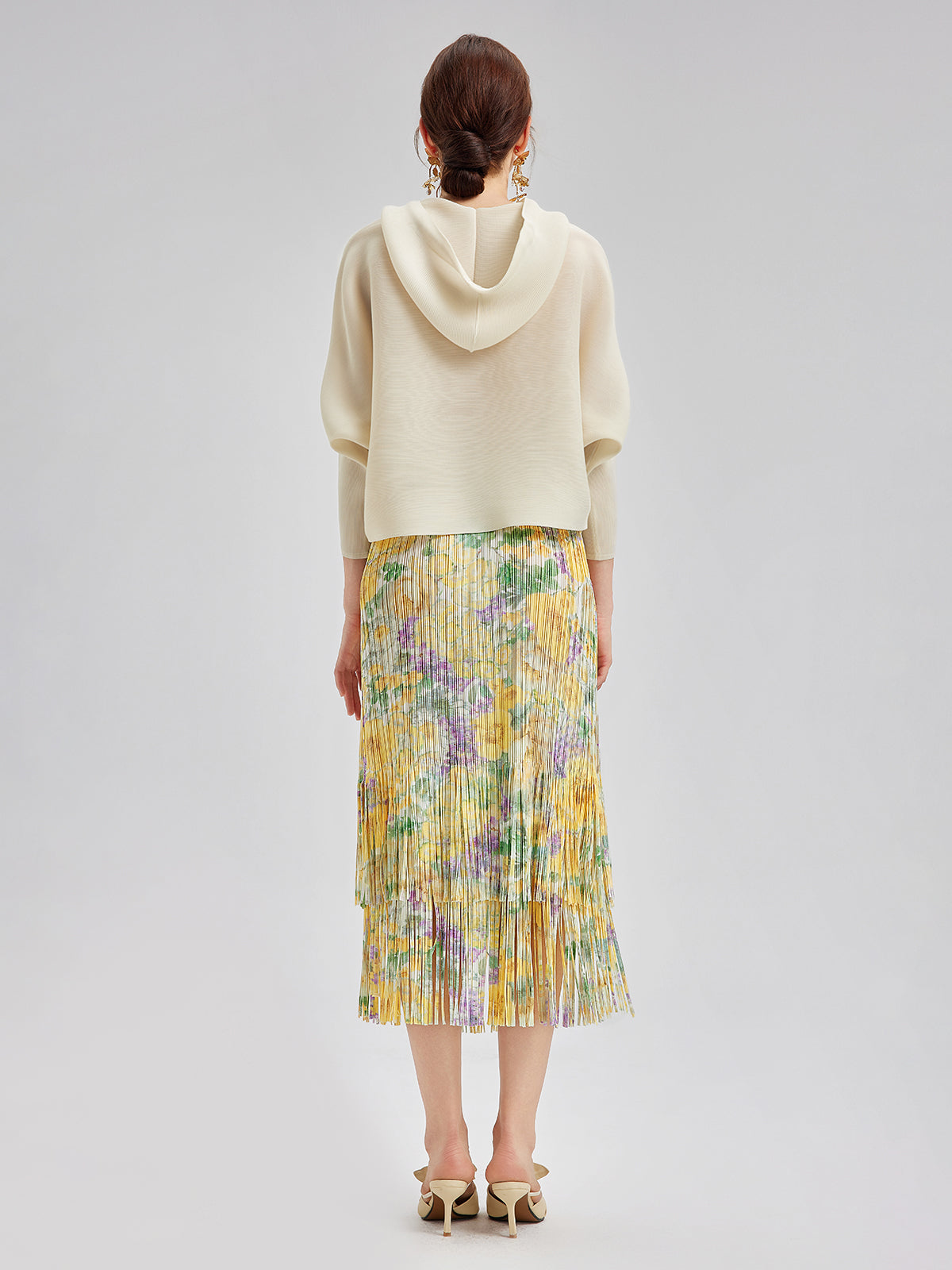 Pileli Kapüşonlu Günlük Üst