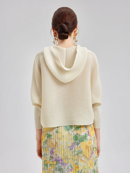 Pileli Kapüşonlu Günlük Üst