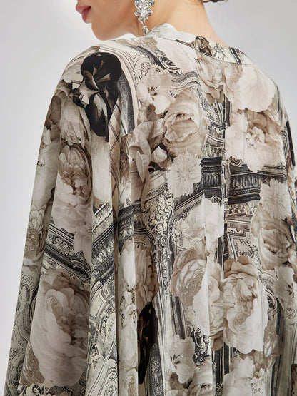 Barok Desenli İpeksi Tatil Gömleği