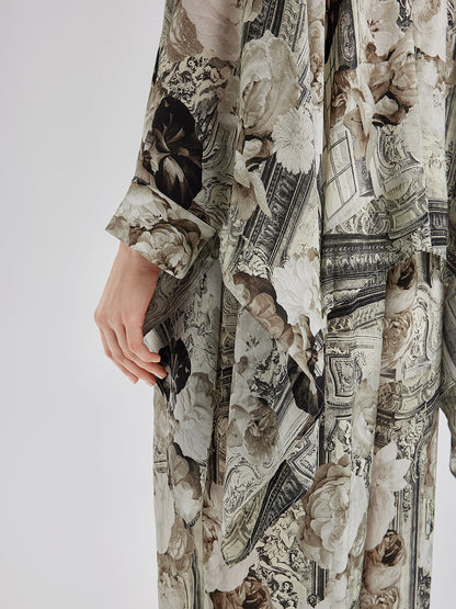 Barok Desenli İpeksi Tatil Gömleği