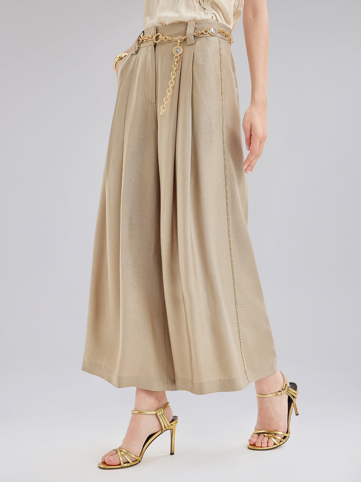 Vintage Metal Zincirli Bol Pantolon