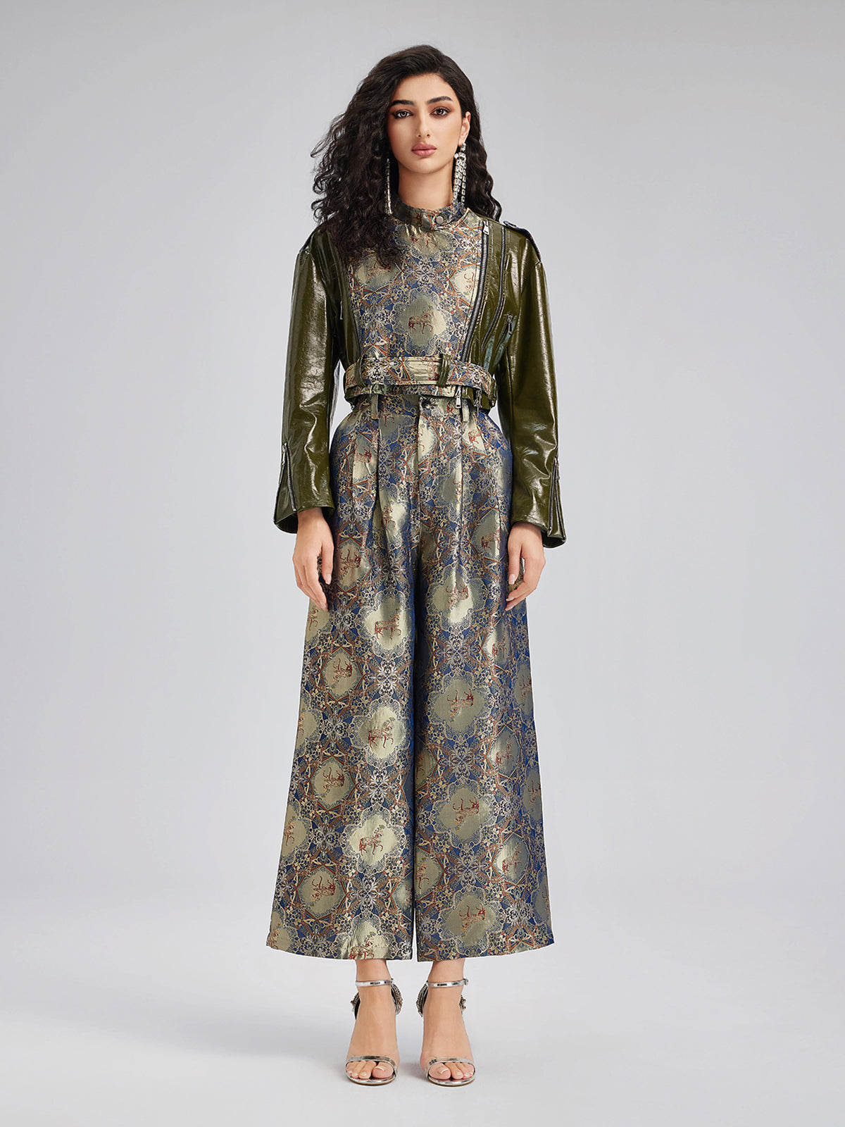 Özel Dikim Desenli Jakar Pantolon