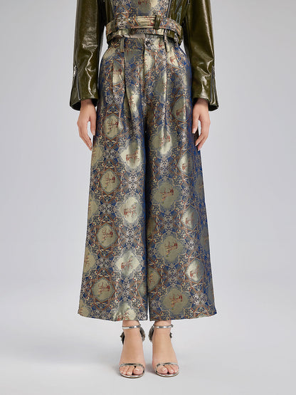 Özel Dikim Desenli Jakar Pantolon