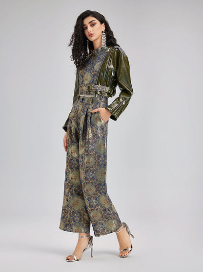 Özel Dikim Desenli Jakar Pantolon