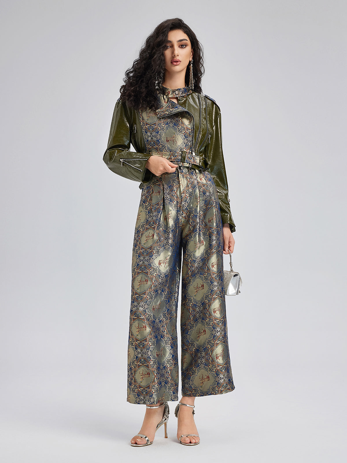 Özel Dikim Desenli Jakar Pantolon