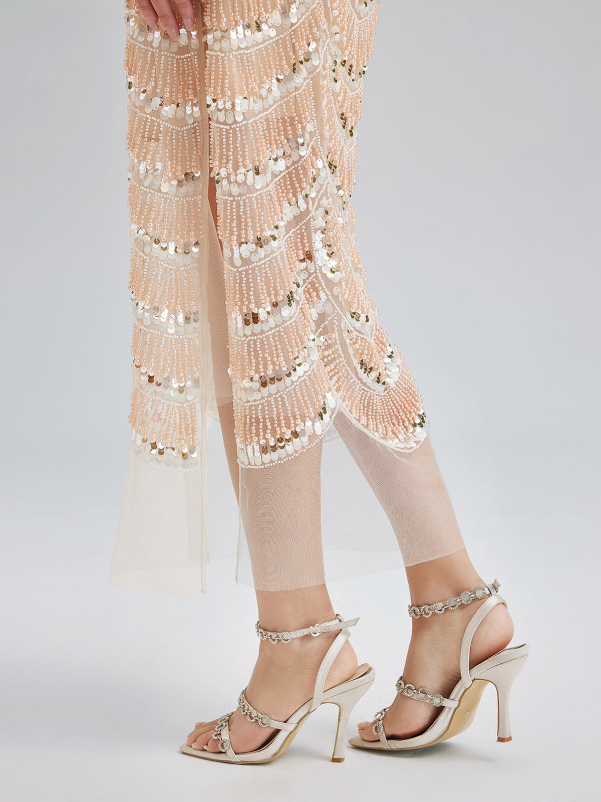 Özel Boncuklu Nakışlı Abiye Elbise