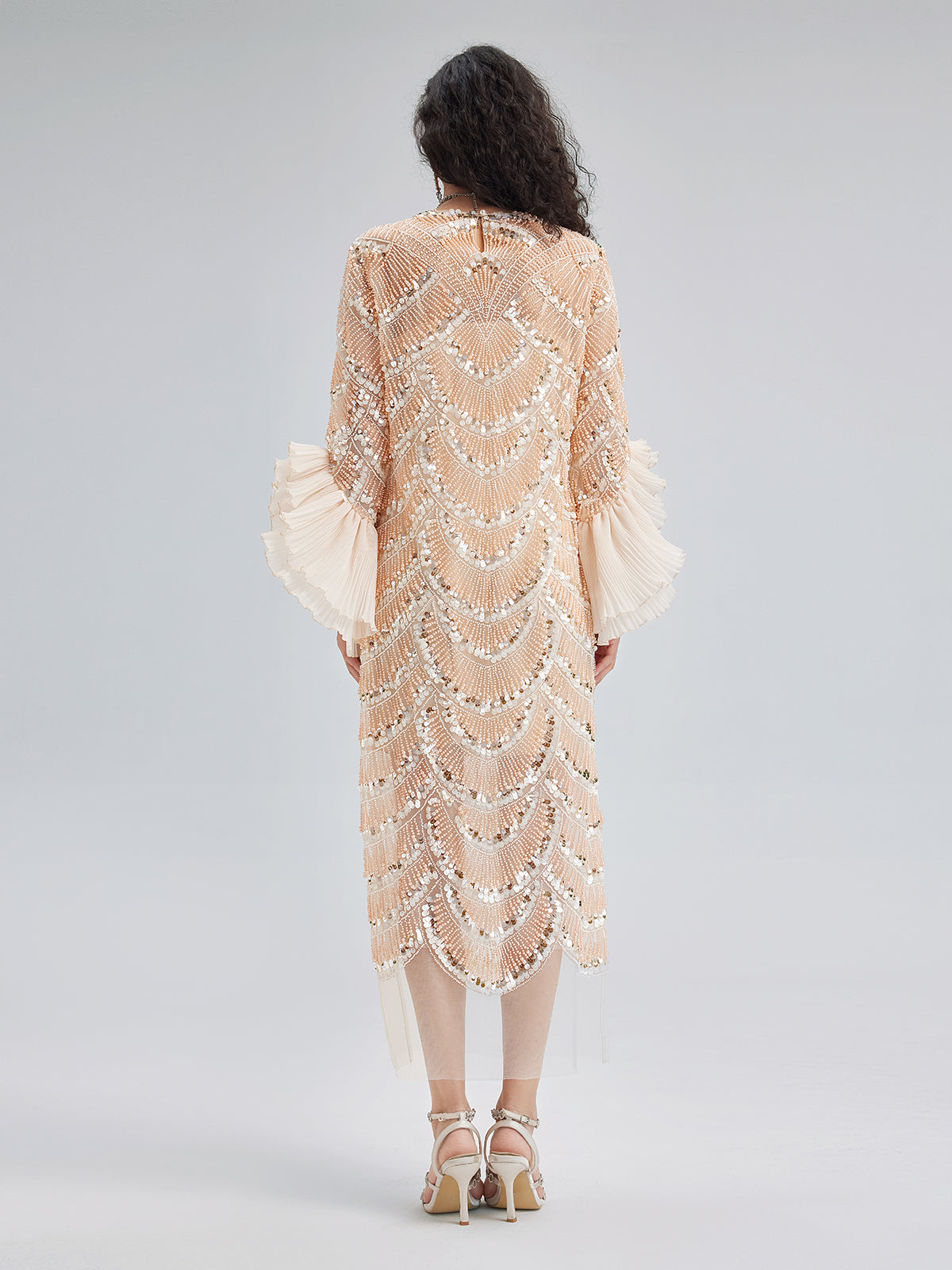 Özel Boncuklu Nakışlı Abiye Elbise