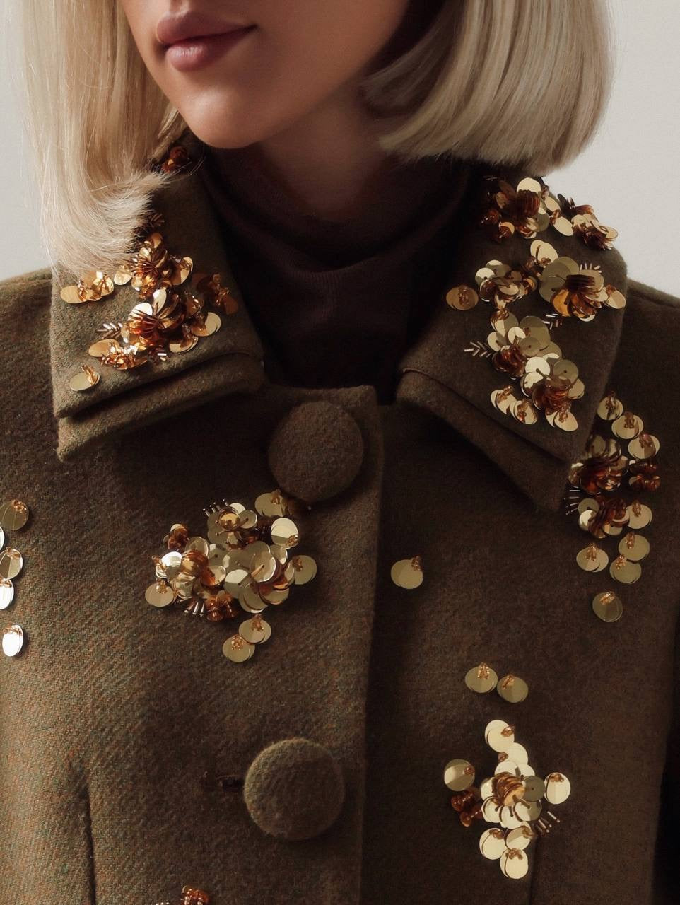 Altın Zeytin İşlemeli Takım