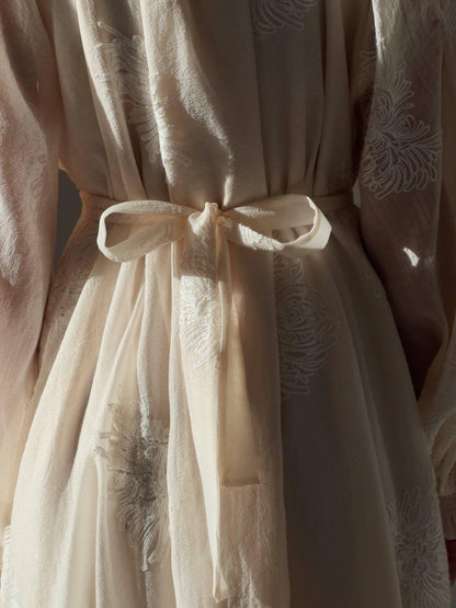 Fildişi Dokulu Rüya Midi Elbise