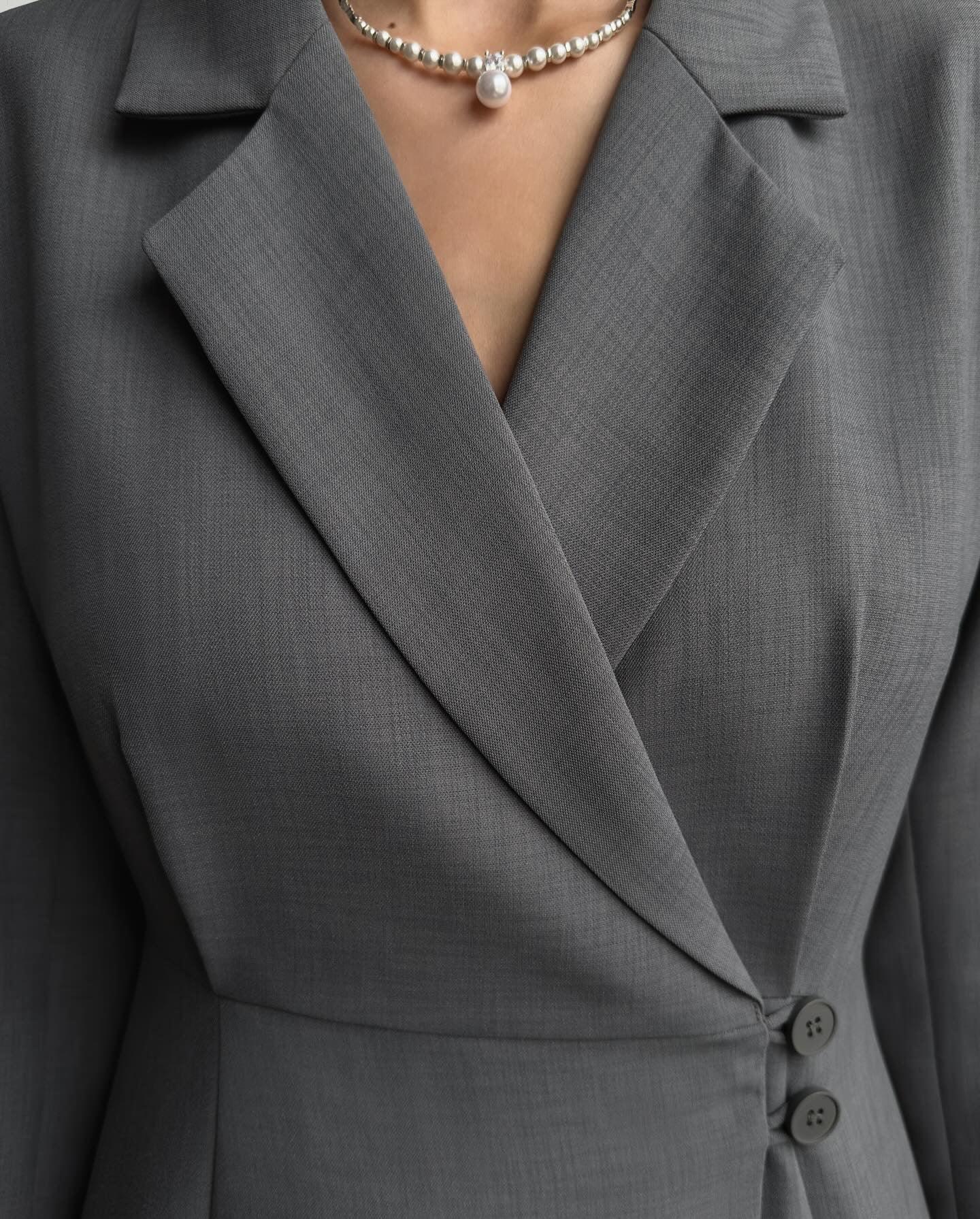 Pile Etekli Şık Blazer Stil Elbise