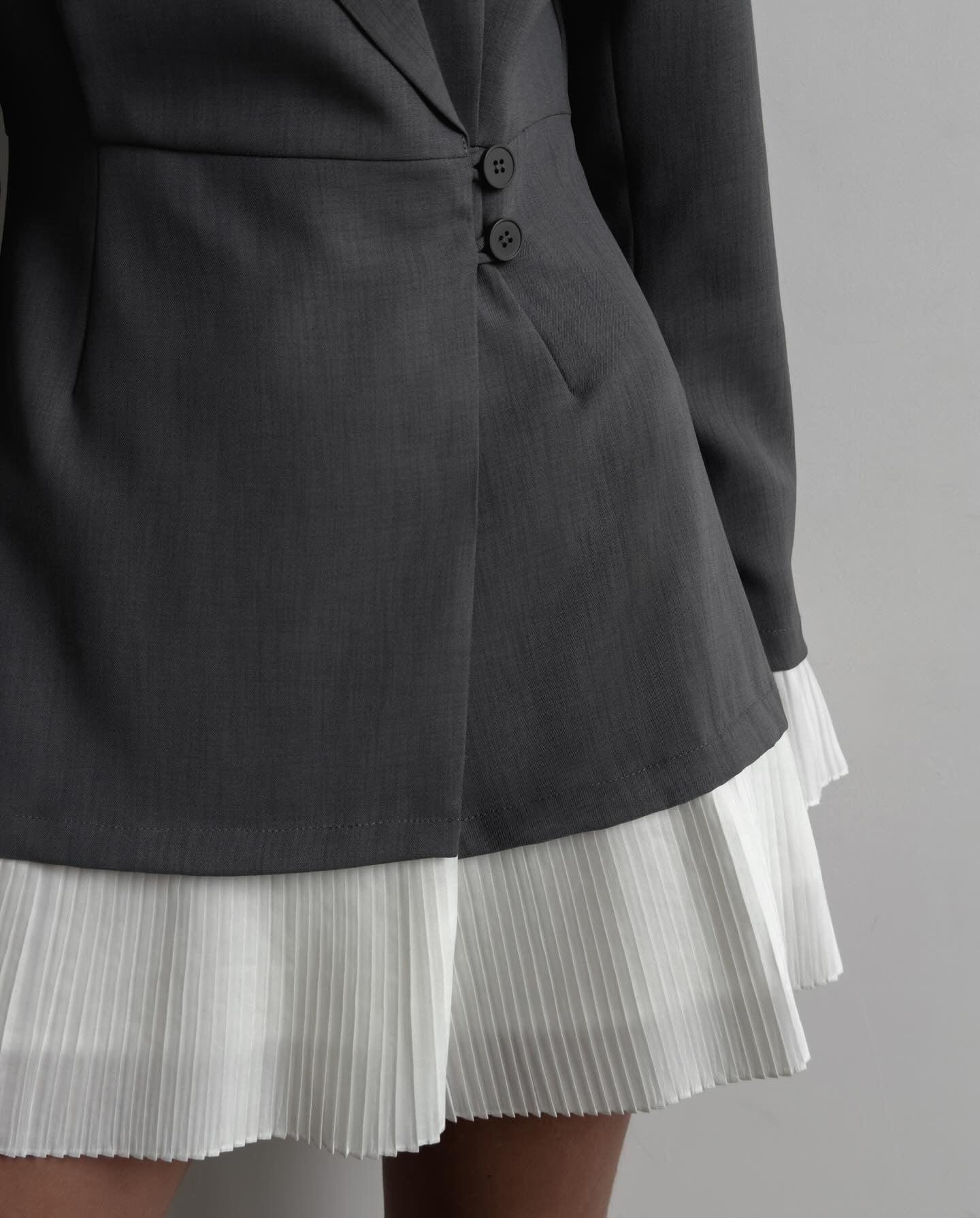 Pile Etekli Şık Blazer Stil Elbise