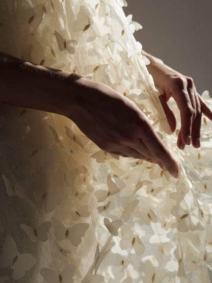 Kelebek Aplike Detaylı Zarif Halter Elbise