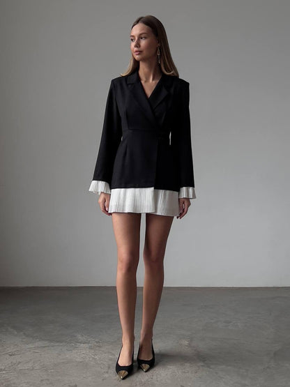 Pile Etekli Şık Blazer Elbise