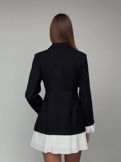 Pile Etekli Şık Blazer Elbise