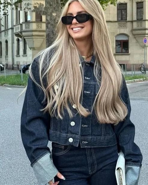 Lorelei - Kollu Denim İki Parçalı Set