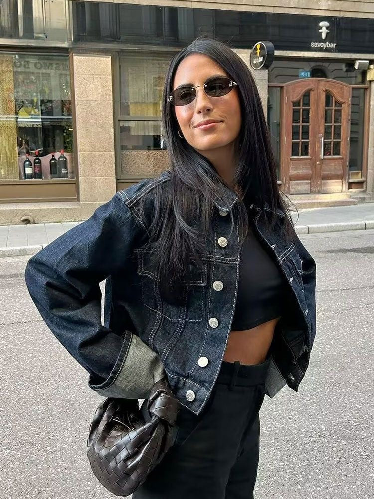 Lorelei - Kollu Denim İki Parçalı Set