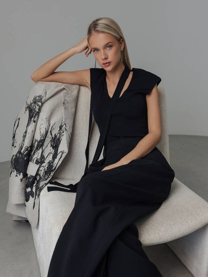 Desenli Gri Oversize Ceket