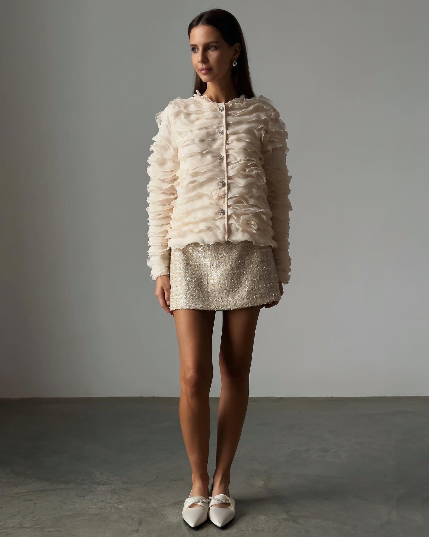 Zarif Büzgülü Ceket